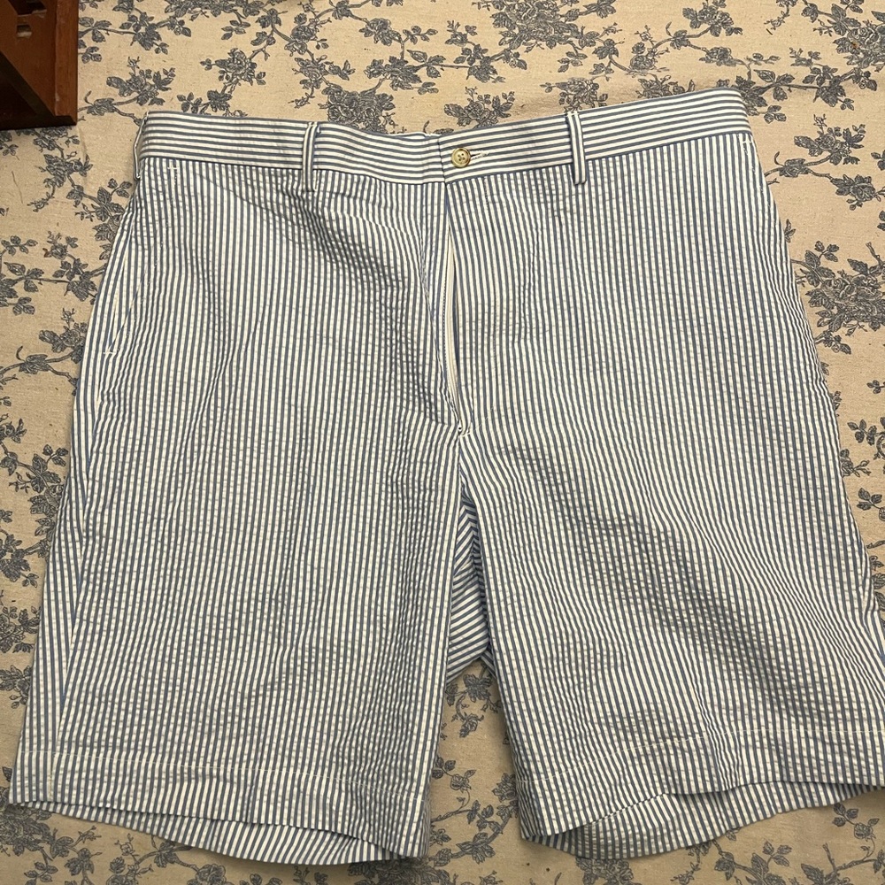 Men's Striped Flat Front Shorts